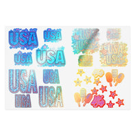 Independence Day USA, Popsicle, Star, Sticker Sheets! Free Shipping!
