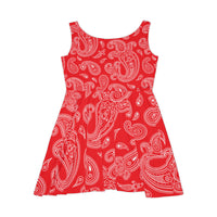 Western Red and White Bandana Print Women's Fit n Flare Dress! Free Shipping!!! New!!! Sun Dress! Beach Cover Up! Night Gown! So Versatile!