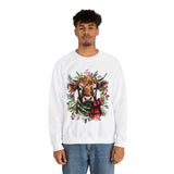 1 Highlander Cow Christmas Edition Unisex Heavy Blend Crewneck Sweatshirt!