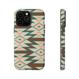 Teal and Brown Aztec Tough Cases! Cellphone Cases! Multiple Sizes Available! Apple iPhone, Samsung Galaxy, and Google Pixel devices!