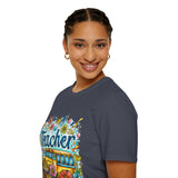 The Teacher Floral School Bus Unisex Graphic Tees! All New Heather Colors!!! Free Shipping!!! Back To School!