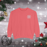 Snowflake Pocket Embroidered Comfort Colors Unisex Garment-Dyed Sweatshirt! All New Colors! Free Shipping!