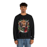 1 Highlander Cow Christmas Edition Unisex Heavy Blend Crewneck Sweatshirt!