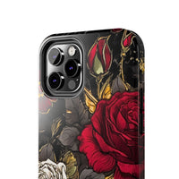 White and Red Roses Gothic Inspired Halloween Tough Phone Cases! Fall Vibes!