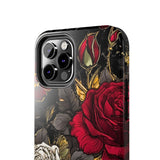 White and Red Roses Gothic Inspired Halloween Tough Phone Cases! Fall Vibes!