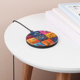 Boho Patchwork Quilt Yellow and Orange Wireless Phone Charger! Free Shipping!!!