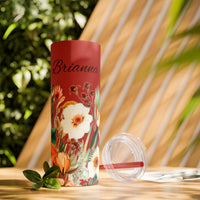 Custom Name Personalized Botanical Garden Tumblers Skinny Tumbler with Straw, 20oz! Multiple Colors Available!