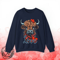 Valentines Day Highlander Cow Love Unisex Sweatshirt! Retro! Plus Sizes Available!