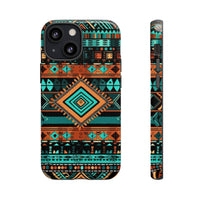 Turquoise Aztec Tough Cases! Cellphone Cases! Multiple Sizes Available! Apple iPhone, Samsung Galaxy, and Google Pixel devices!