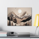 Western/Boho Mountain Scenery in Blacks and Browns Canvas Gallery Wraps!