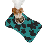 Black and Teal Blue Cow Print Pet Feeding Mats! Dog and Cat Shapes! Foxy Pets! Free Shipping!!!