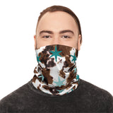 Cow Print Blue Star Lightweight Neck Gaiter! 4 Sizes Available! Free Shipping! UPF +50! Great For All Outdoor Sports!