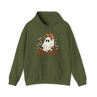 Boo Haw Retro Ghost Unisex Heavy Blend Hooded Sweatshirt! Fall Vibes! Halloween!