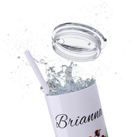 Custom Name Personalized Botanical Garden Tumblers Skinny Tumbler with Straw, 20oz! Multiple Colors Available!