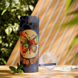 Your So Golden Butterfly Cow Printed Skinny Tumbler with Straw, 20oz! Multiple Colors!