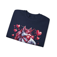Valentines Day Pink and White Unicorn Hearts Horse Unisex Sweatshirt! Retro! Free Shipping!!!