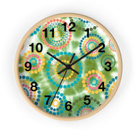 Boho Green Tie Dye Wall Clock! Perfect For Gifting! Free Shipping!!!