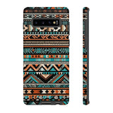 Teal and Orange Aztec Tough Cases! Cellphone Cases! Multiple Sizes Available! Apple iPhone, Samsung Galaxy, and Google Pixel devices!