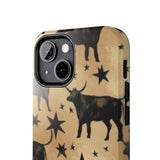 Brown Smokey Tin Star Bull Western Tough Phone Cases!