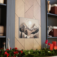 Western/Boho Mountain Scenery in Blacks and Browns Canvas Gallery Wraps!