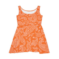 Western Orange and White Bandana Print Women's Fit n Flare Dress! Free Shipping!!! New!!! Sun Dress! Beach Cover Up! Night Gown! So Versatile!