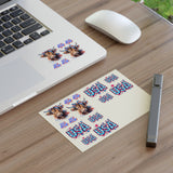 Highlander Cow Independence Day Red, White and Blue USA Sticker Sheets! Free Shipping!