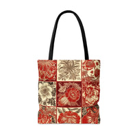 Red and Brown Florals Fall Vibes Tote Bag!