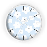 Retro Pastel Blue Florals Print Wall Clock! Perfect For Gifting! Free Shipping!!! 3 Colors Available!