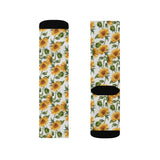 Yellow Sunflowers Print Socks! 3 Sizes Available! Fast and Free Shipping!!! Giftable!