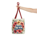 Happy Birthday Floral Tote Bag! Re-use/Re-cycle!