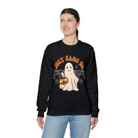 Just Fang On Retro Ghost Unisex Heavy Blend Crewneck Sweatshirt! Halloween! Fall Vibes!