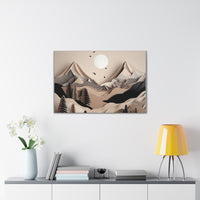 Western/Boho Mountain Scenery in Blacks and Browns Canvas Gallery Wraps!