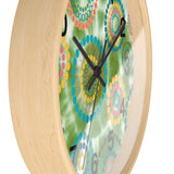 Boho Green Tie Dye Wall Clock! Perfect For Gifting! Free Shipping!!!