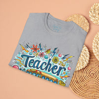 The Teacher Floral School Bus Unisex Graphic Tees! All New Heather Colors!!! Free Shipping!!! Back To School!