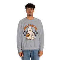 Just Fang On Retro Ghost Unisex Heavy Blend Crewneck Sweatshirt! Halloween! Fall Vibes!