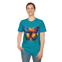 Spring Rainbow Butterfly Unisex Graphic Tees! Spring Vibes! All New Heather Colors!!! Free Shipping!!!