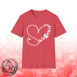 Valentines Day Butterfly Heart Medley White Version Unisex Graphic Tee! All New Heather Colors!!! Free Shipping!!!