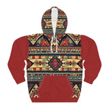 Reds Tans and Browns Aztec Unisex Pullover Hoodie! All Over Print! New!!!