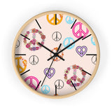 Retro Pastel Peace Signs Print Wall Clock! Perfect For Gifting! Free Shipping!!! 3 Colors Available!