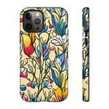 Blue and Yellow Floral Tulips Phone Cases! New!!! Over 40 Phone Sizes To Choose From! Free Shipping!!!