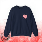 Valentines Day Pink Plaid Heart Basics Pocket Design Edition Unisex Sweatshirt! Retro! Free Shipping!!!