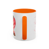 Disco Fox I Love You Valentines Day Accent Coffee Mug (11, 15oz)! Free Shipping! Microwave and Dishwasher Safe! BPA Free