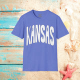 Kansas Groovy Unisex Graphic Tees! Summer Vibes! All New Heather Colors!!! Free Shipping!!!