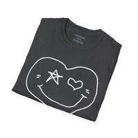 Valentines Day Heart Star Eye Smiley Face Unisex Graphic Tee! All New Heather Colors!!!