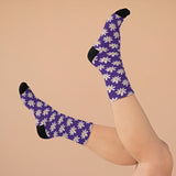 Dark Purple Daisy Unisex Eco Friendly Recycled Poly Socks!!! Free Shipping!!! 58% Recycled Materials!