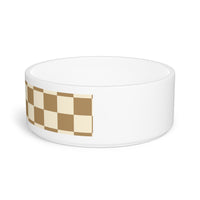 Brown and Cream Plaid Pet Bowl! Foxy Pets! Free Shipping!!!