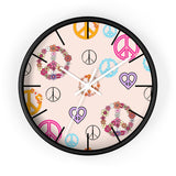 Retro Pastel Peace Signs Print Wall Clock! Perfect For Gifting! Free Shipping!!! 3 Colors Available!