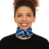 Black and Light Blue Plaid Lightweight Neck Gaiter! 4 Sizes Available! Free Shipping! UPF +50! Great For All Outdoor Sports!