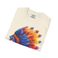 Indian Head Dress Colorful Rainbow Unisex Graphic Tees! Summer Vibes! All New Heather Colors!!! Free Shipping!!!