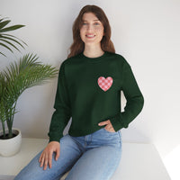 Valentines Day Pink Plaid Heart Basics Pocket Design Edition Unisex Sweatshirt! Retro! Free Shipping!!!